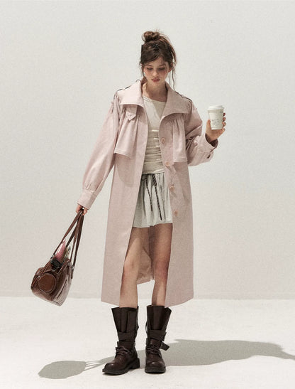Gathered Cape Trench Coat