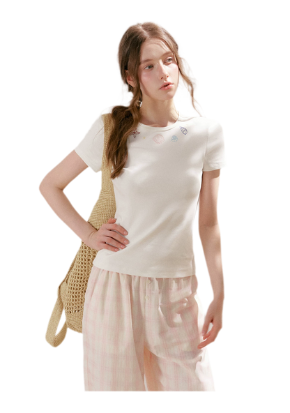 Linen Checkered High-Waist Wide-Leg Pants