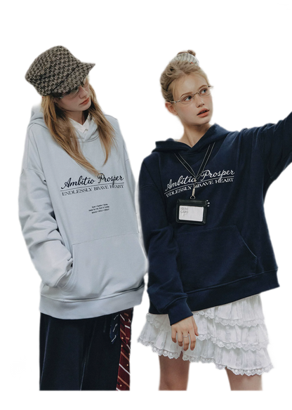 Embroidered Cotton Hooded Sweatshirt