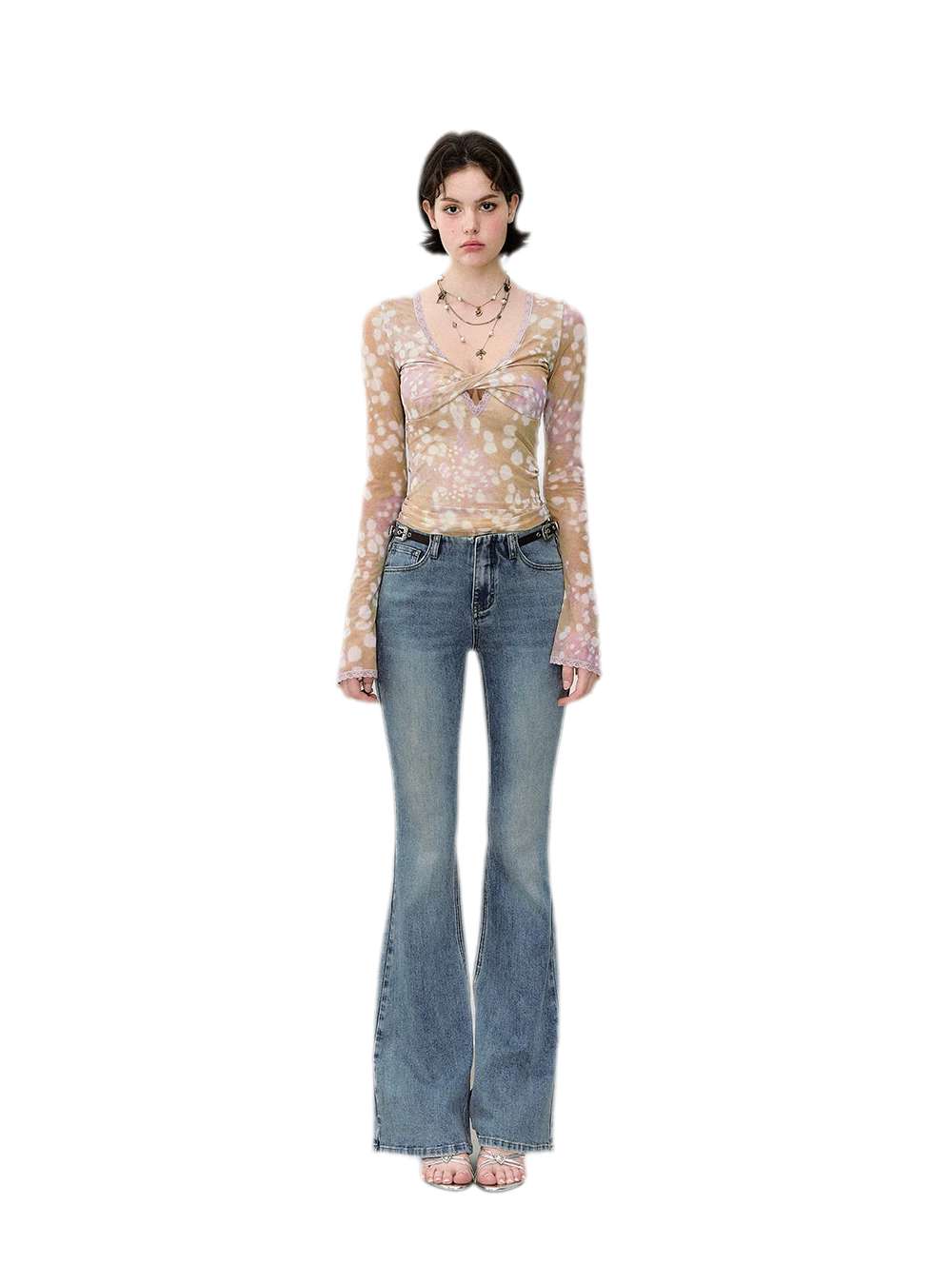 Denim Micro Flare Jeans