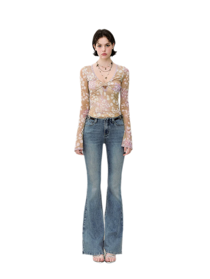 Denim Micro Flare Jeans
