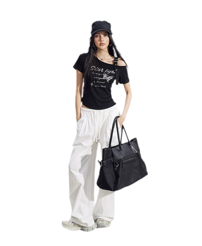 One-Shoulder Butterfly Tee