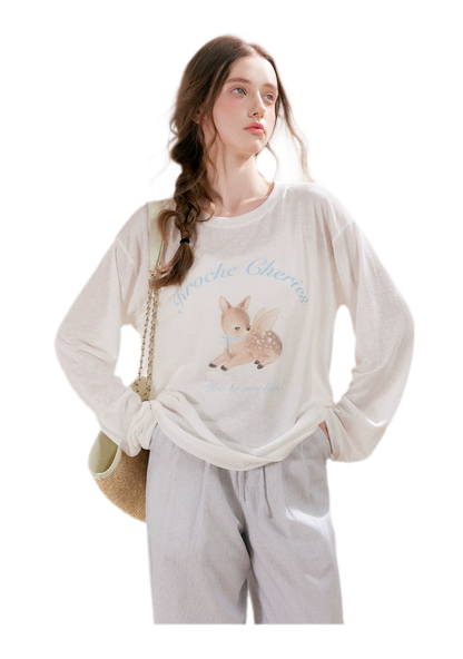 Hand-Painted Deer Shirt