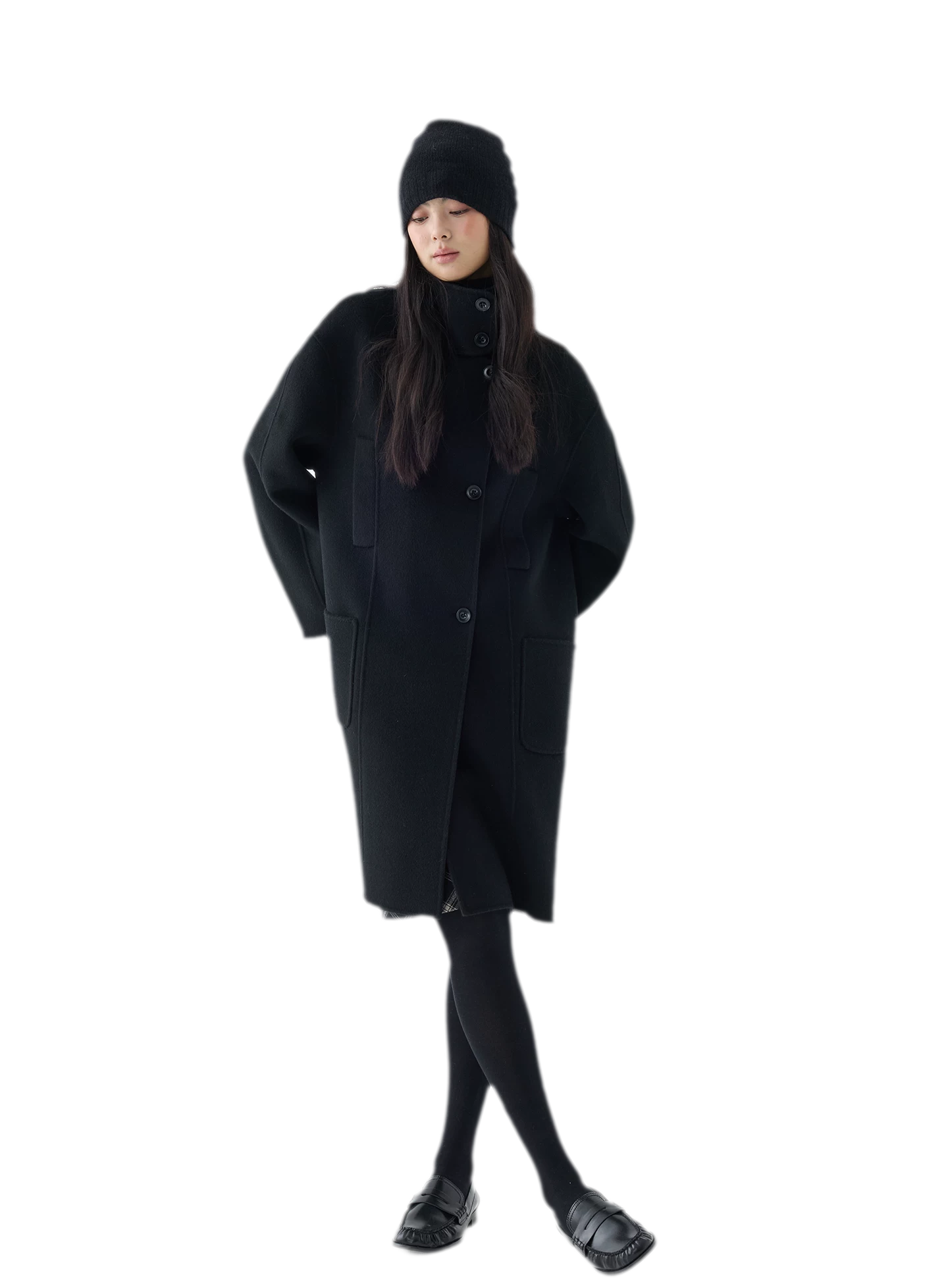 Double-Faced Cocoon Wool Coat