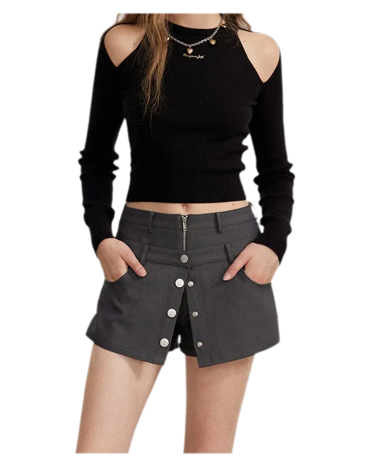 Cutout Slim-Fit Knit Top