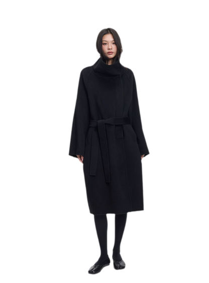 Double-Faced Wool Belted Coat