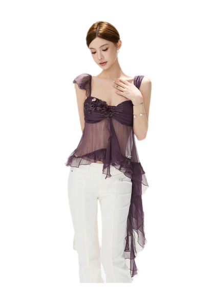 CYNR Misty Chiffon Ruffle Cami – view 8
