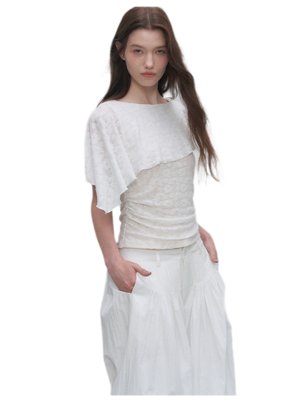Jacquard Cape Top