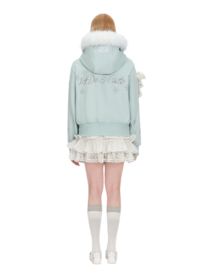 Gradient Snowflake Zip Hoodie
