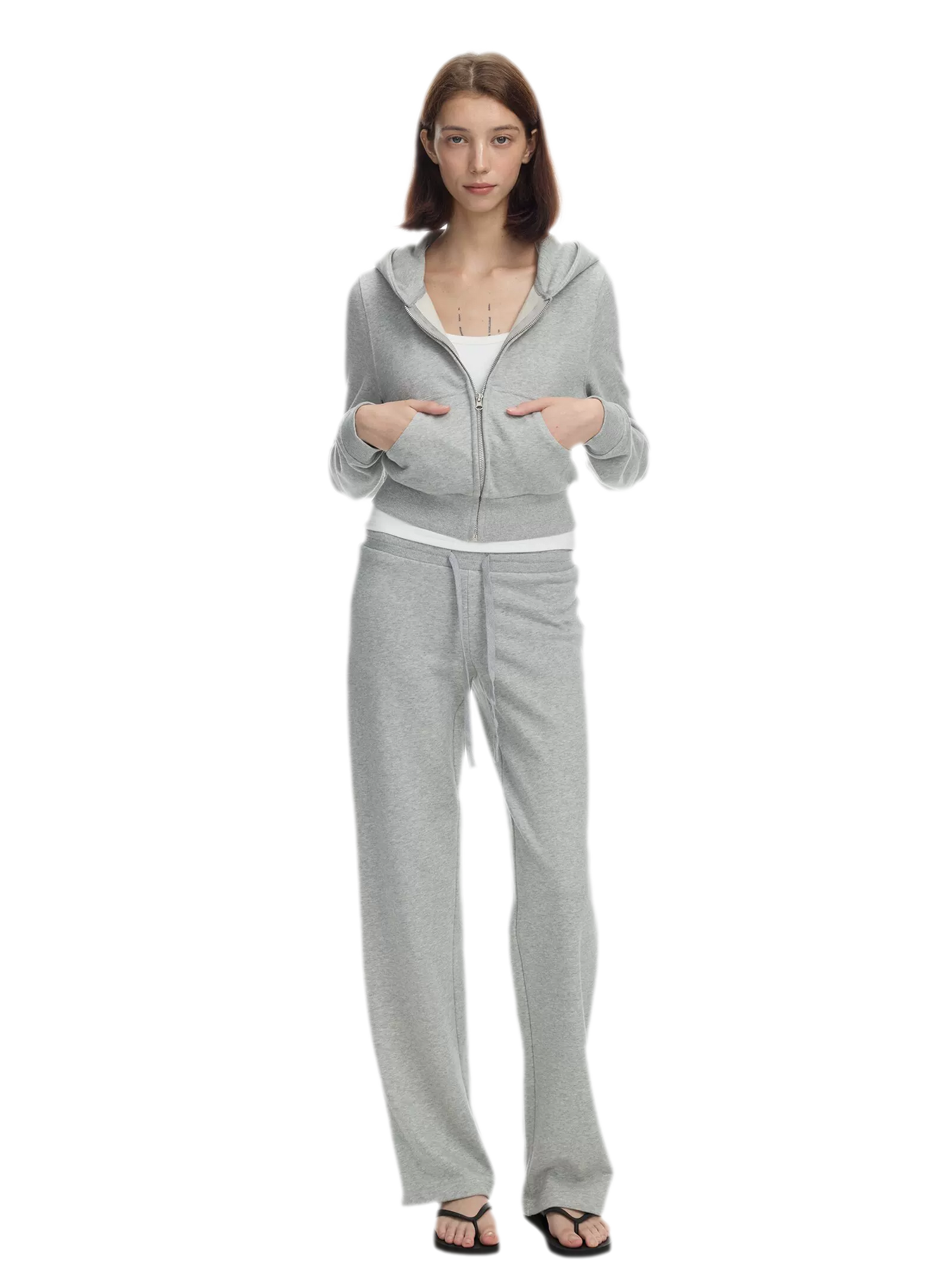 Washed Ribbed Low-Rise Sweatpants