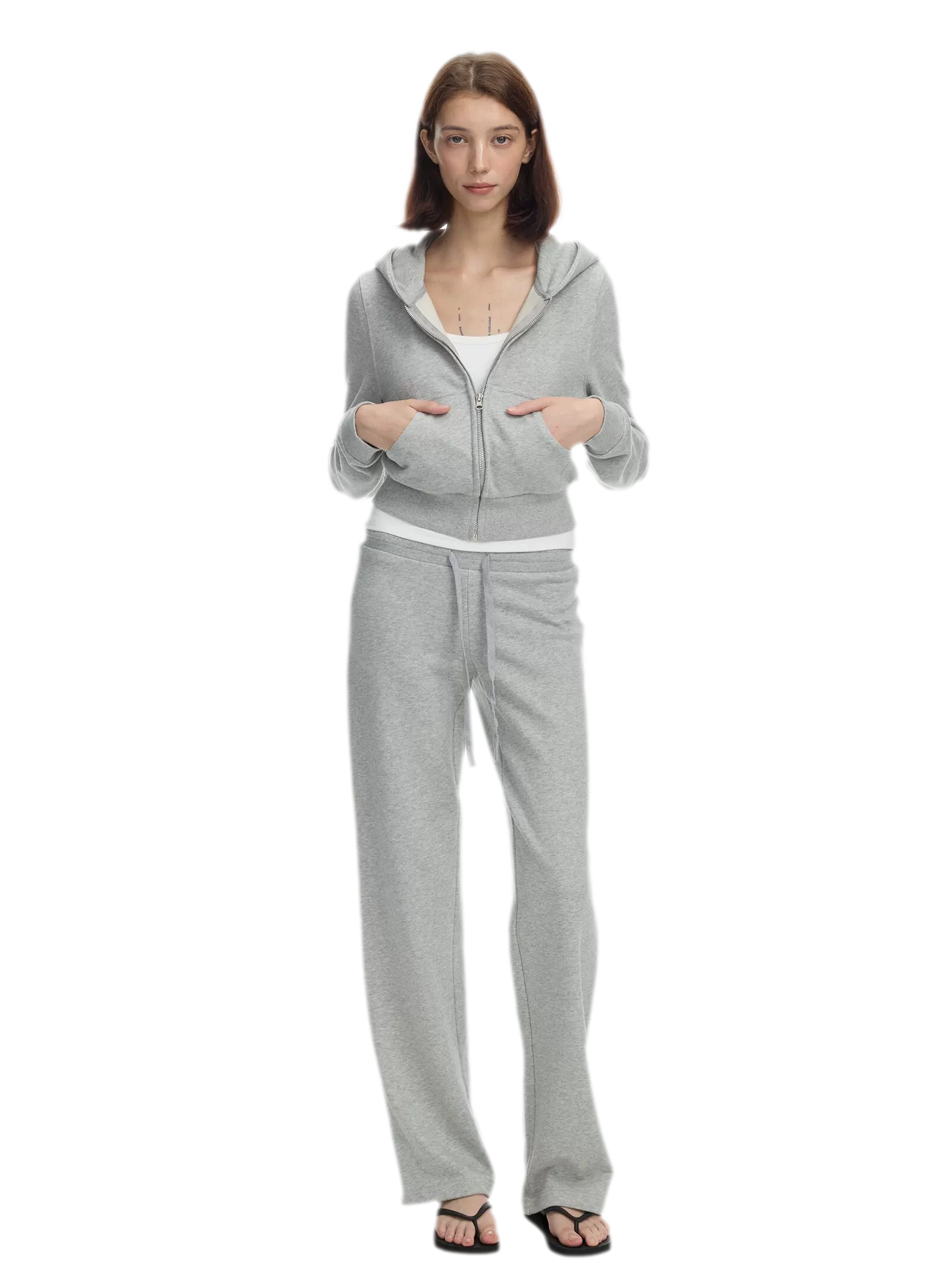 Washed Ribbed Low-Rise Sweatpants
