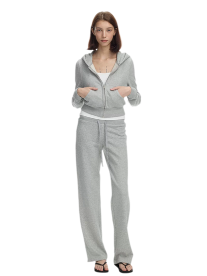 Washed Ribbed Low-Rise Sweatpants