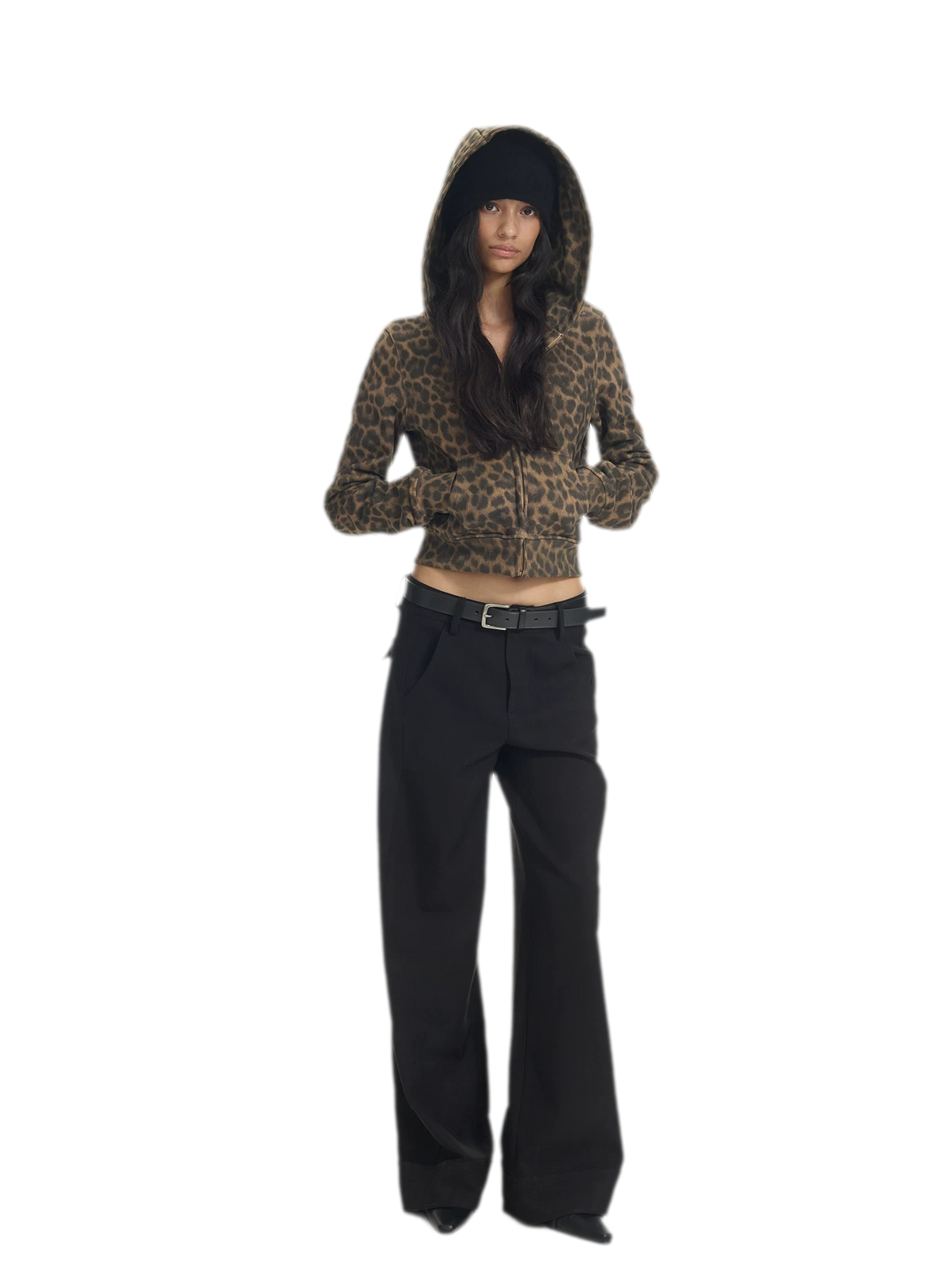 Low-Waist Wide-Leg Suit Trousers