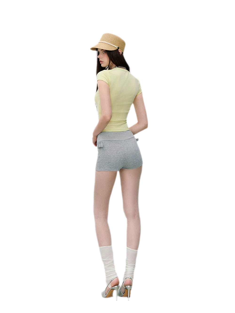 Tencel-Cotton Letter Print Slim T-Shirt