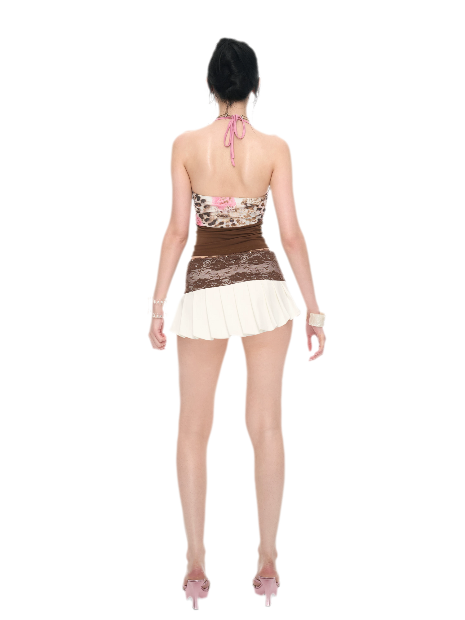 Leopard Print Mesh Halter Top