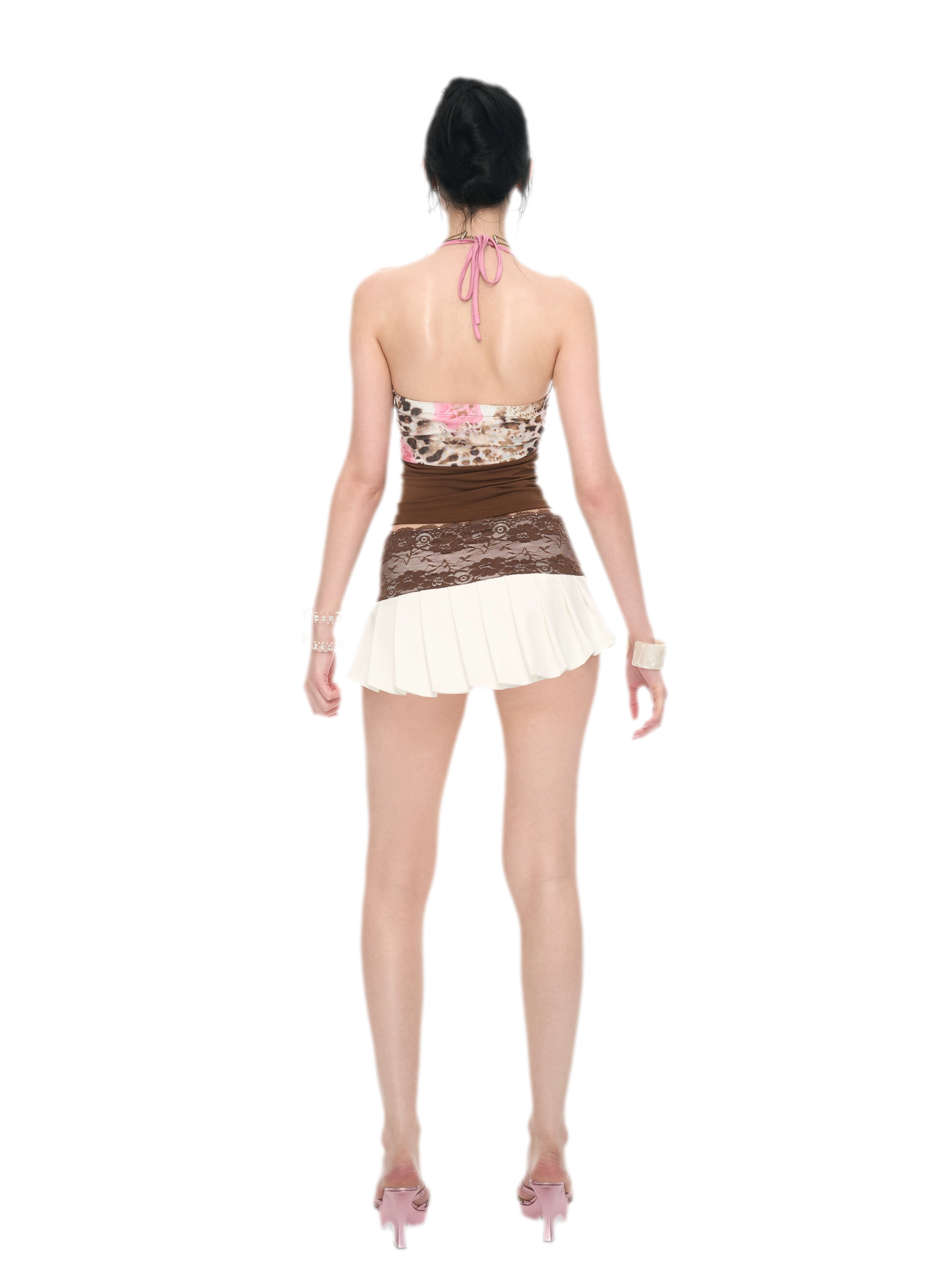 Leopard Print Mesh Halter Top