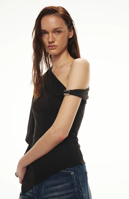 Modal Asymmetrical Single-Shoulder Top