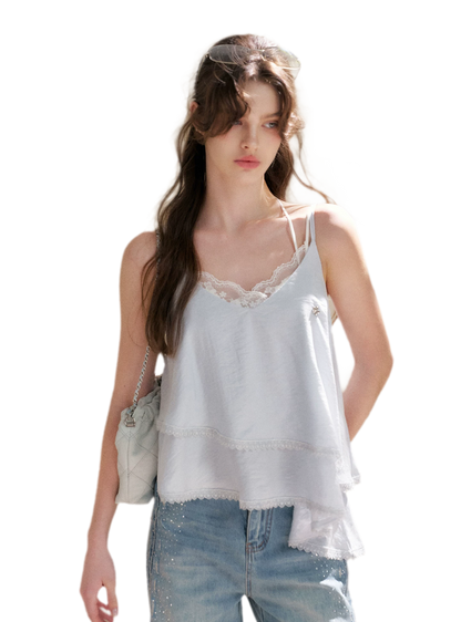 Asymmetrical Lace V-Neck Camisole