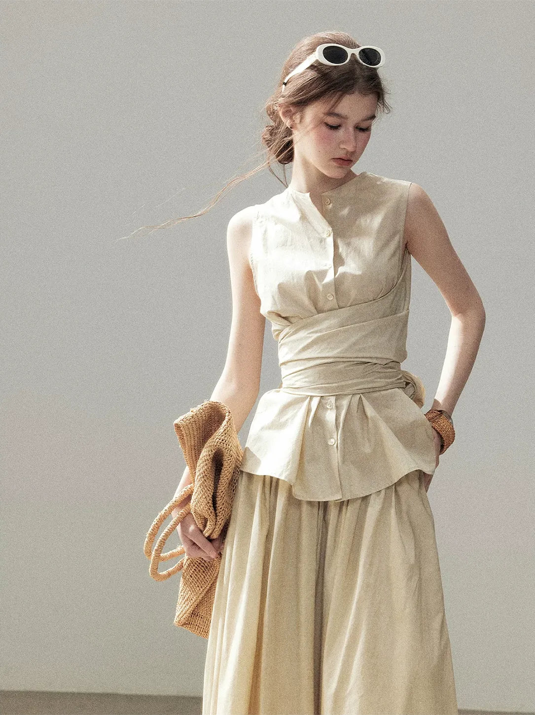 Lace Trim Skirt Set