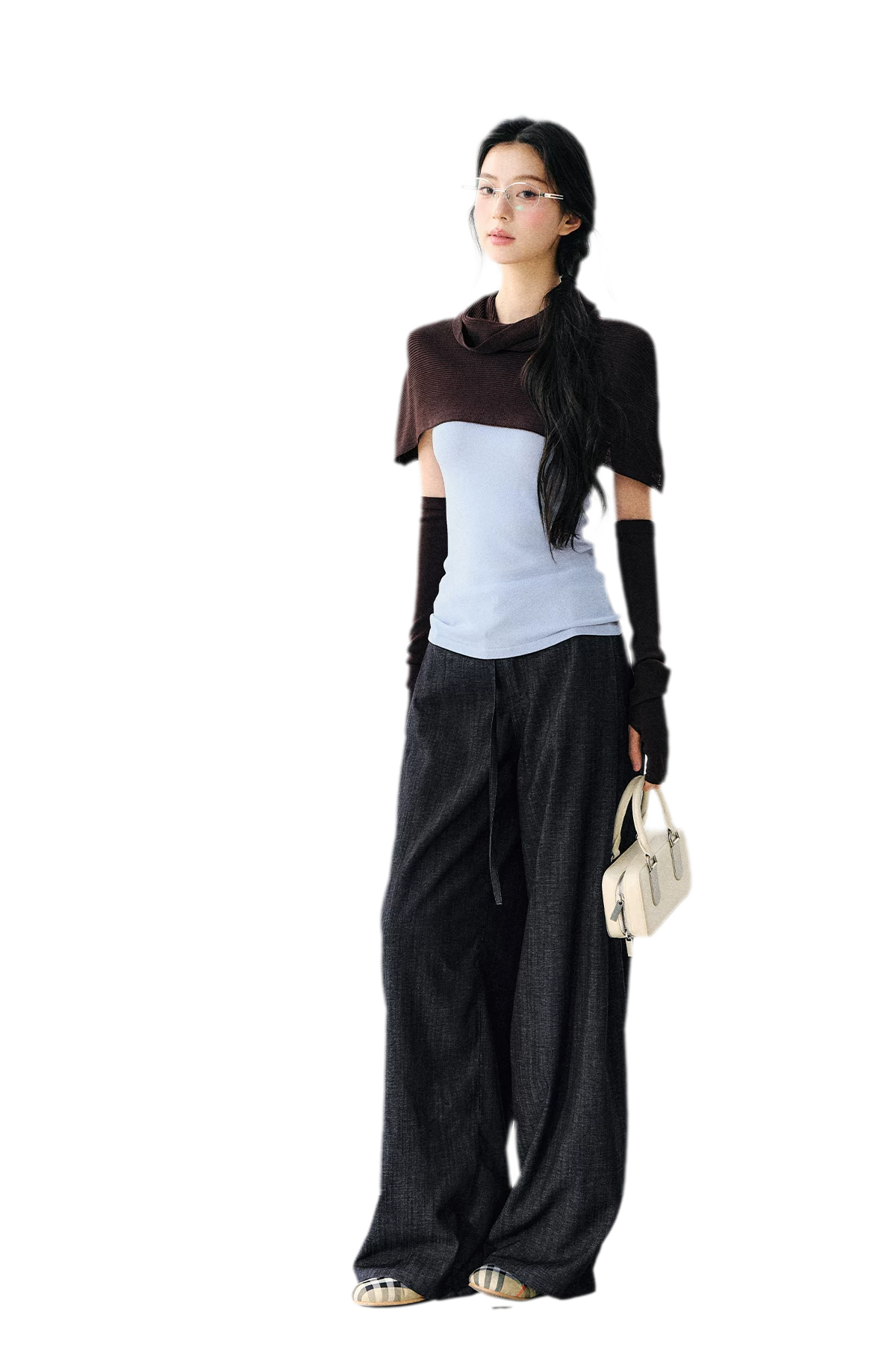 Detachable Knit Cape Set