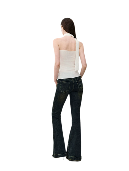 Mesh Scarf-style Tencel Knit Tube Top