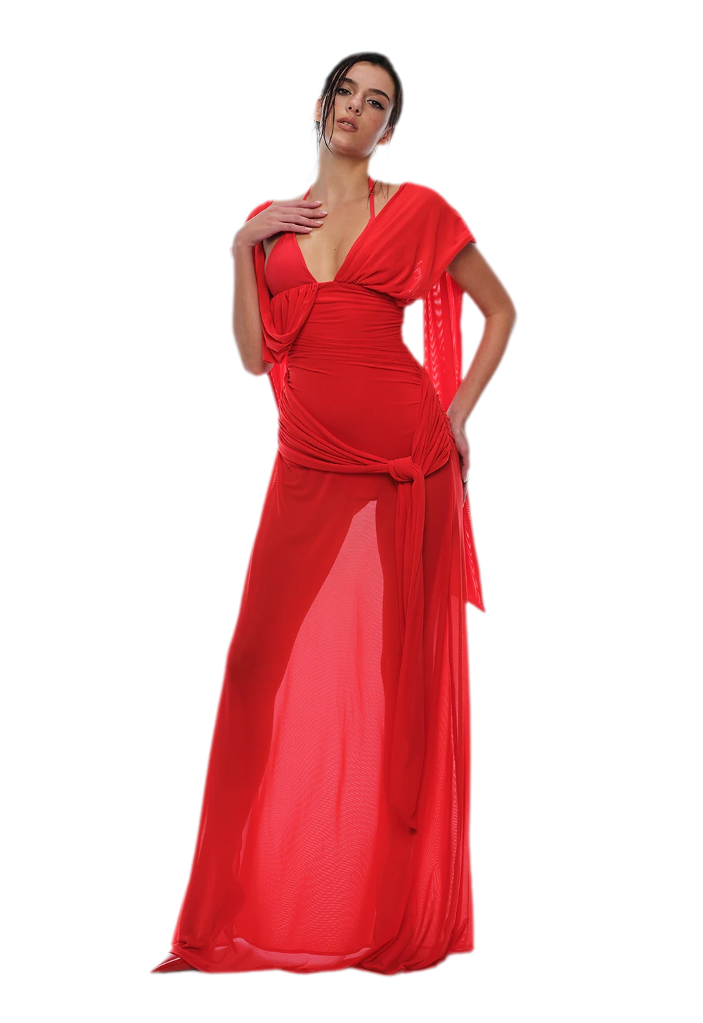 Robe en tulle transparent dos nu