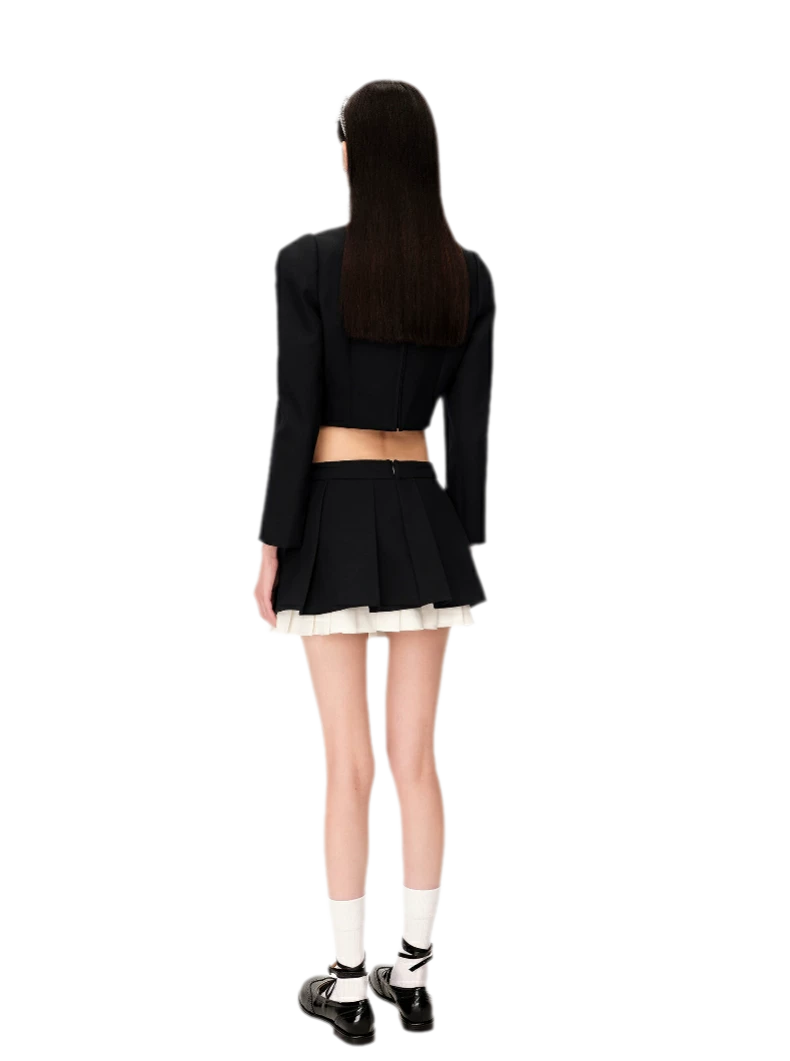 Wide Pleated A-Line Skirt