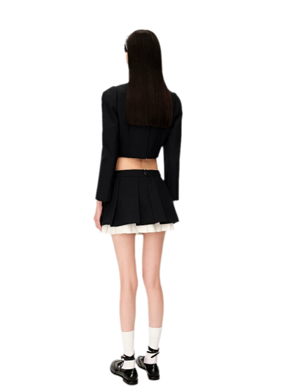 Wide Pleated A-Line Skirt