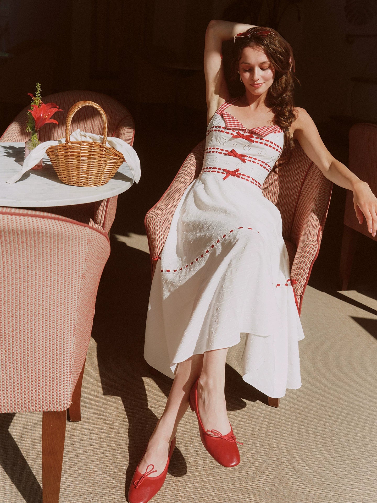 Cotton Embroidered Halter Dress