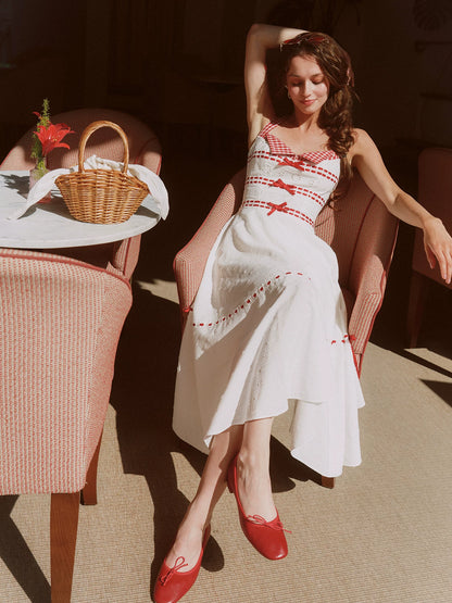 Cotton Embroidered Halter Dress