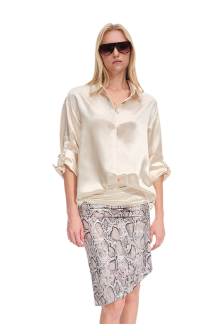 Camisa holgada de acetato brillante