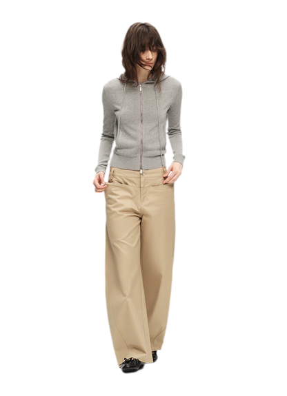 Viscose Honeycomb Hooded Cardigan