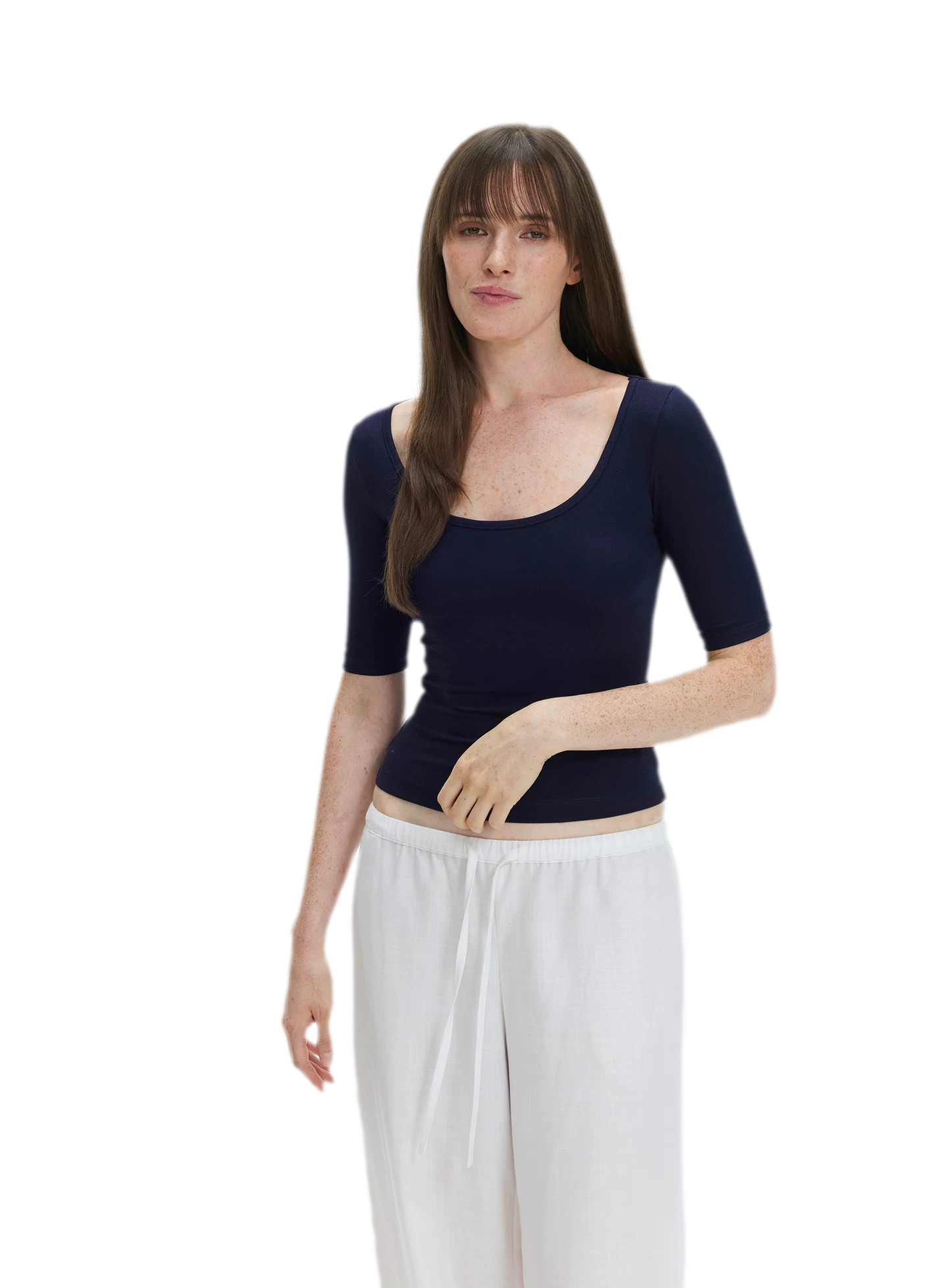 Soft U-Neck Slim-Fit T-Shirt