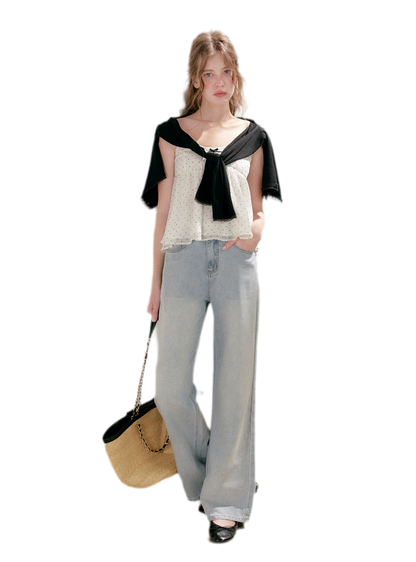 Washed Wide-Leg Jeans