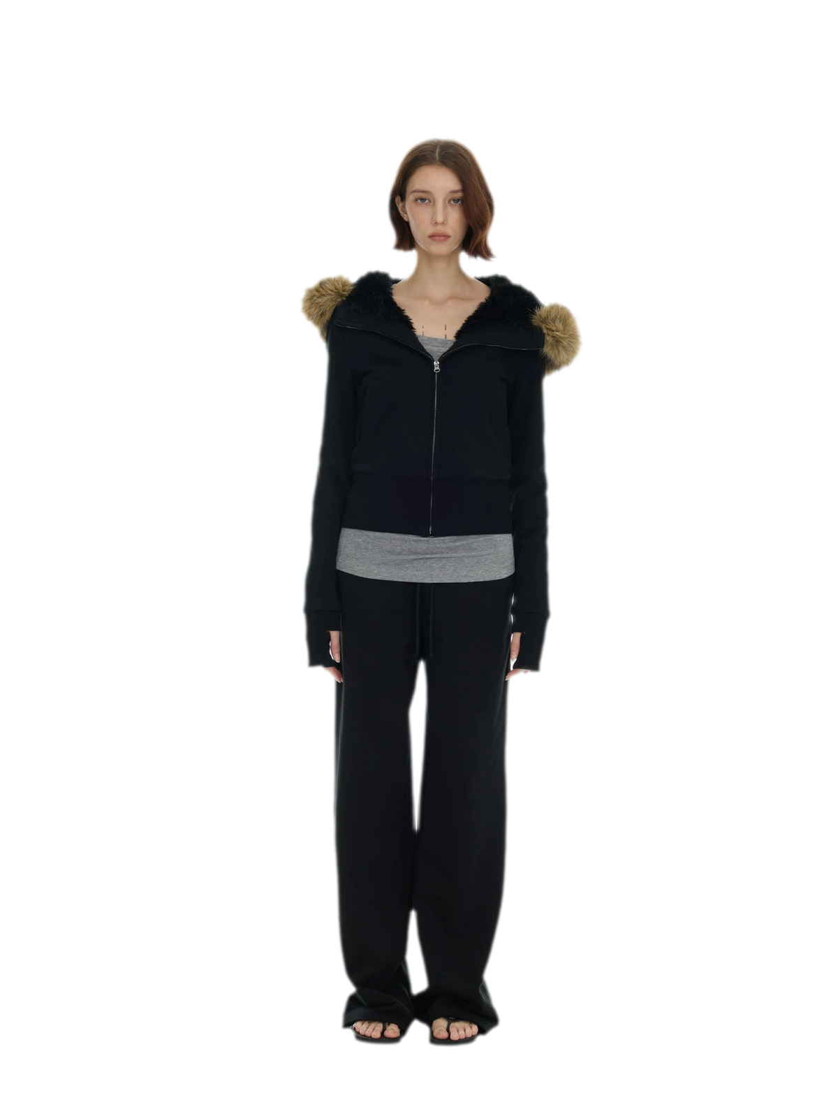 Detachable Fur Collar Hoodie Jacket