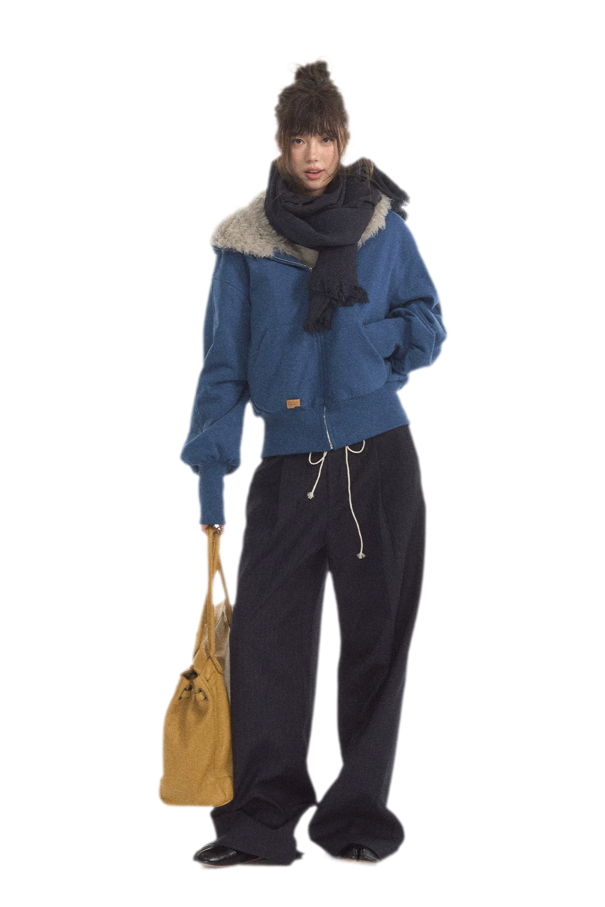 Fuzzy Hooded Cropped Puffer Jacket
