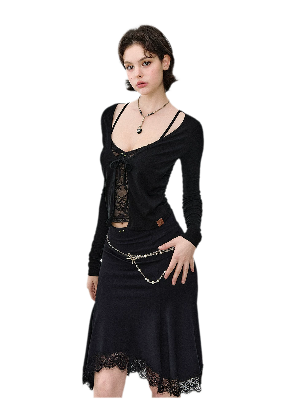 Lace Mermaid Midi Skirt