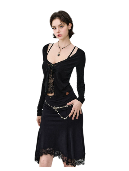 Lace Mermaid Midi Skirt