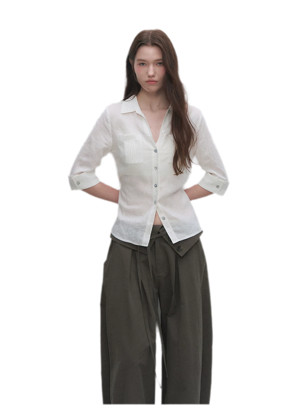 Tencel Linen Cinched Shirt