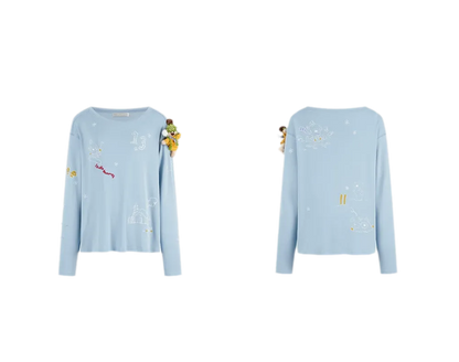 Graphic Off-Shoulder Long-Sleeve T-Shirt