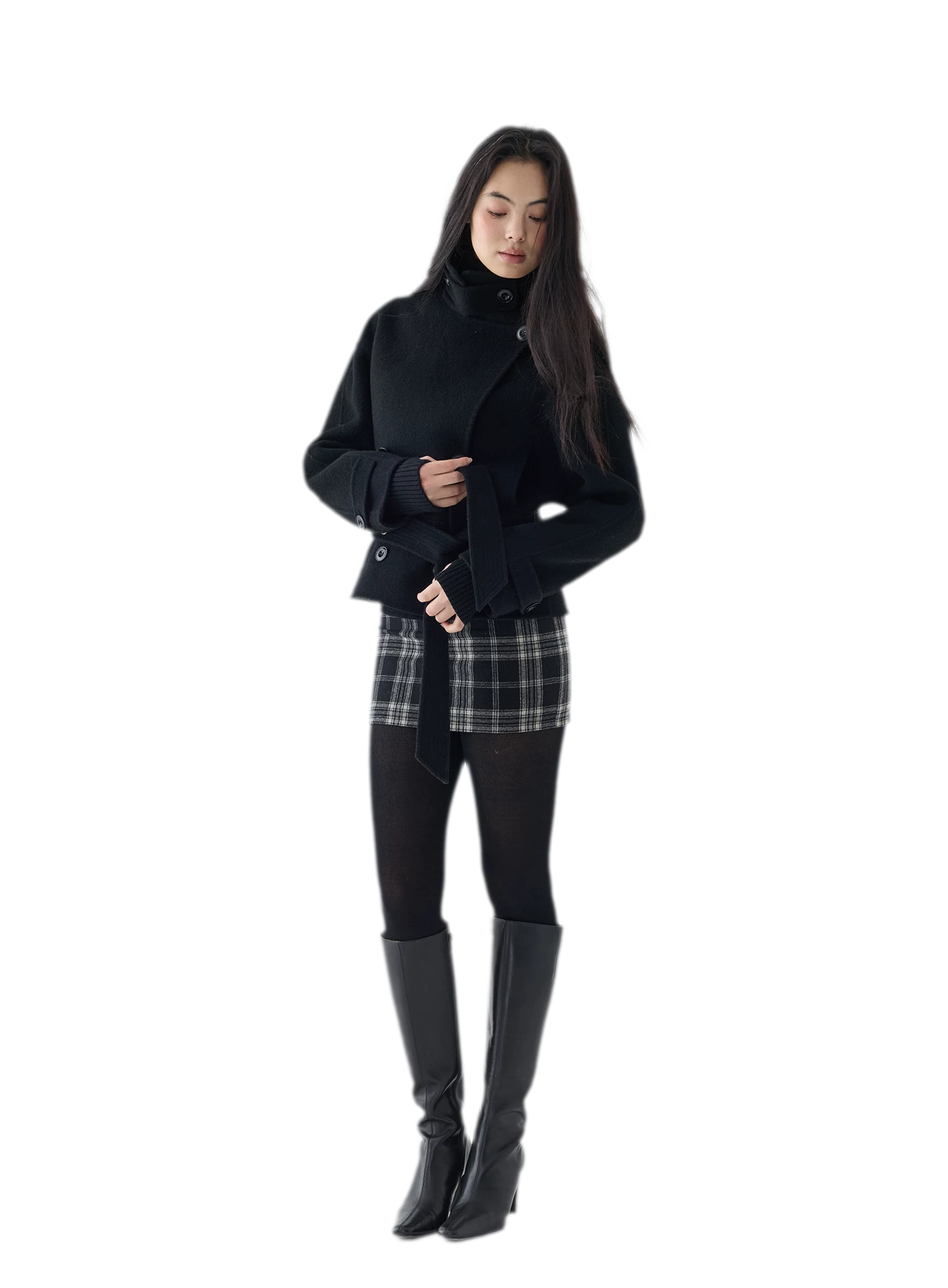 Double-Faced Wool Short Coat