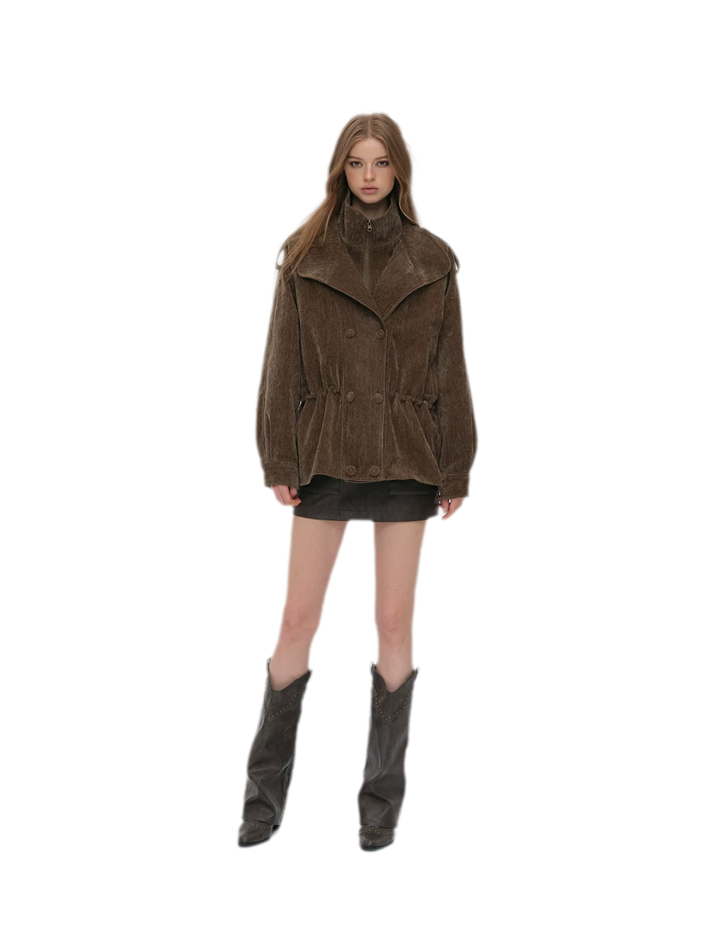 Chenille Cinched Down Jacket