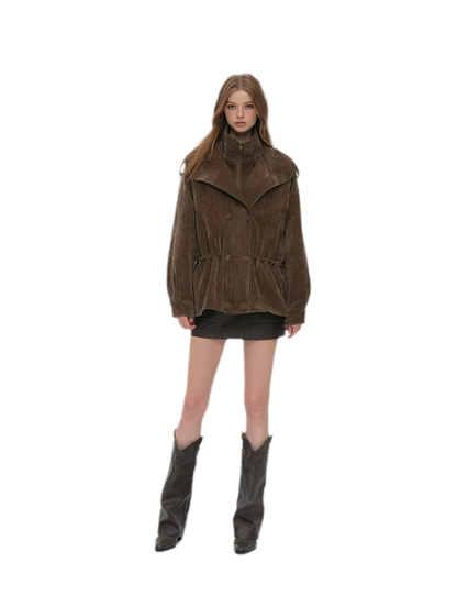 Chenille Cinched Down Jacket