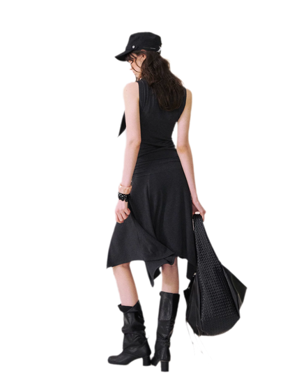 Draped Tie Top &amp; Skirt Set