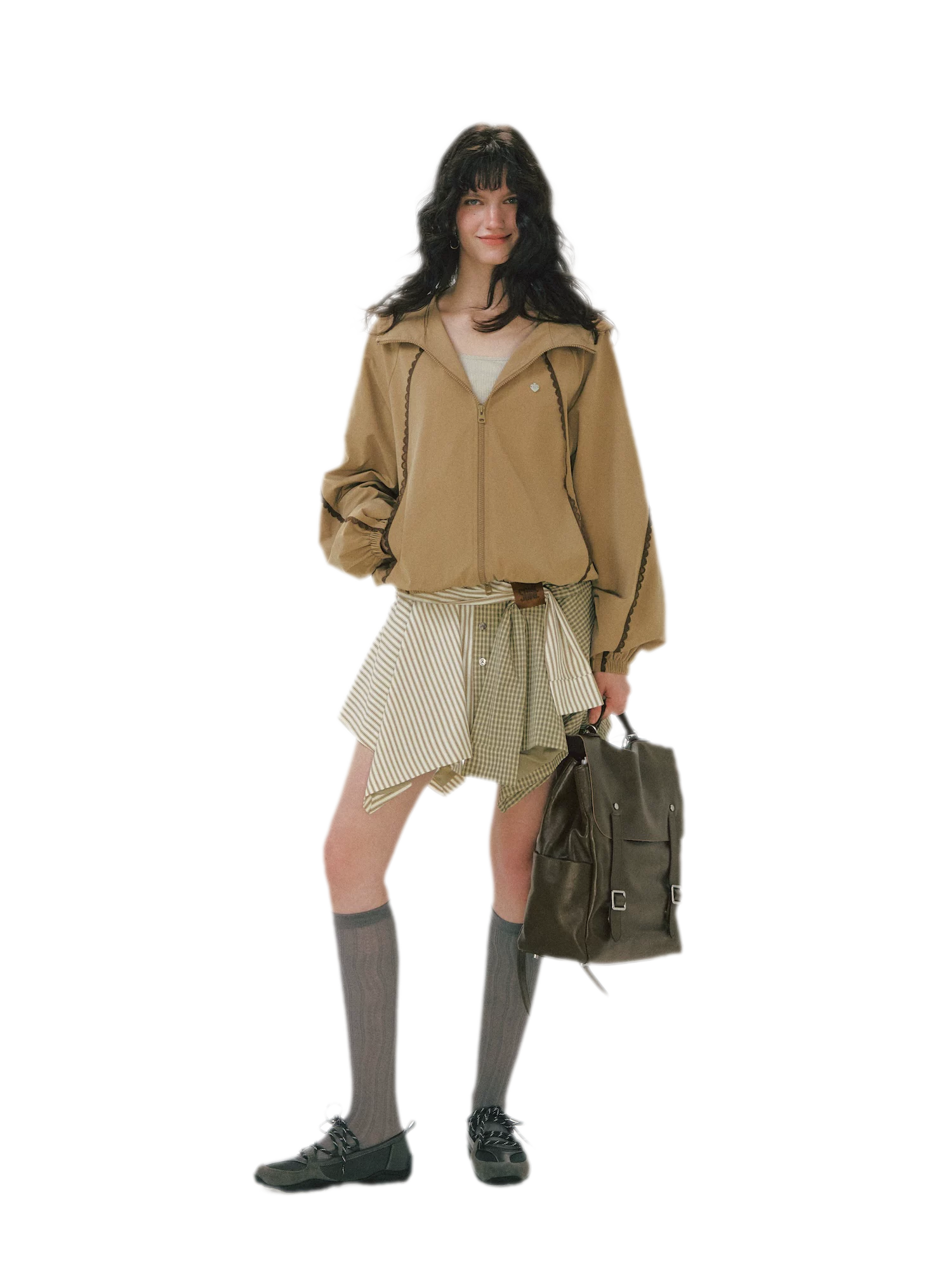 Lace Panel Hooded Jacket