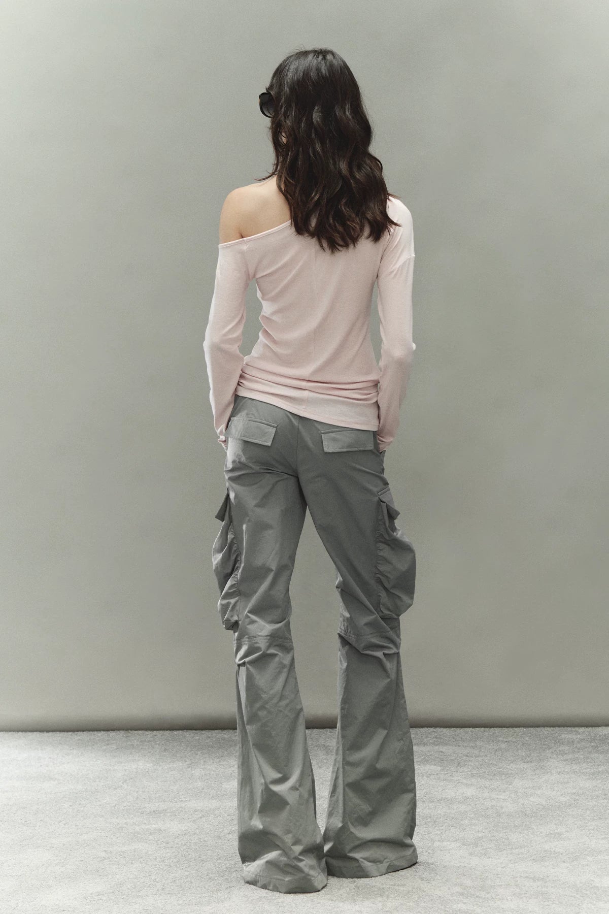 Printed Waistband Drawstring Multi-Pocket Low-Waist Cargo Pants