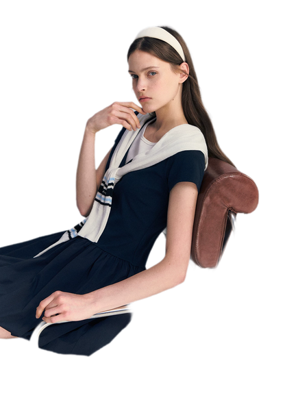 Contrast Trim Bubble Dress