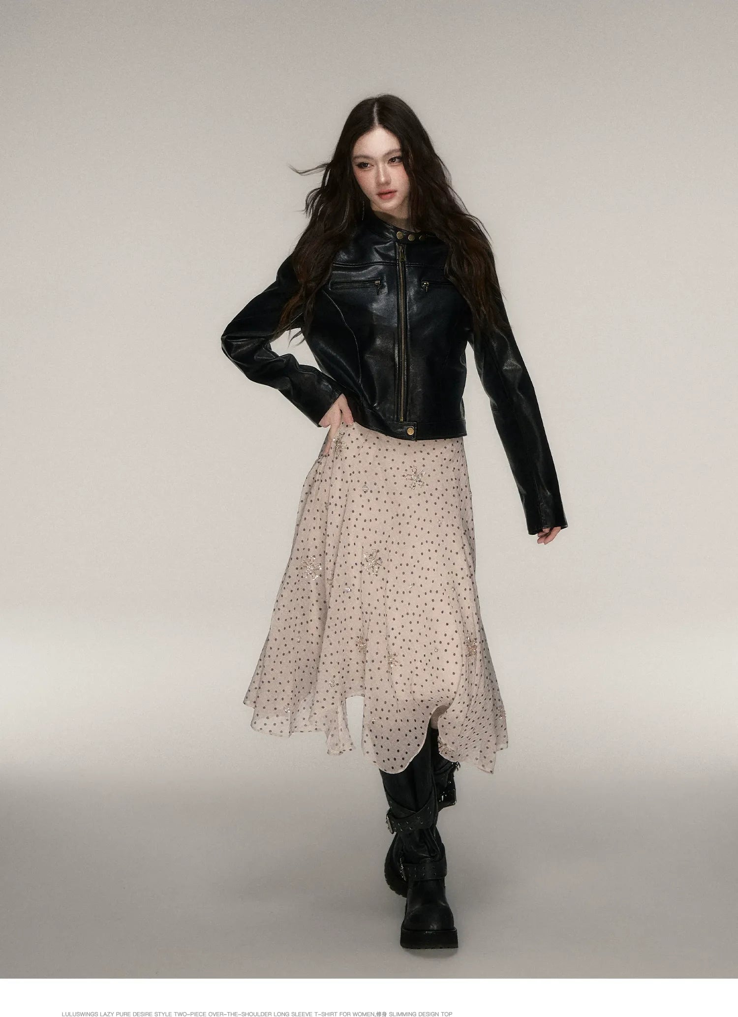 Vintage Stand-Collar Leather Jacket