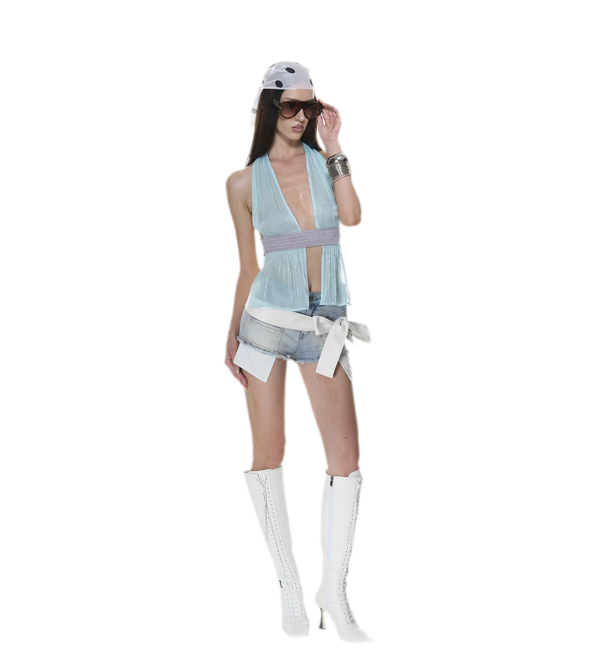 Mesh Halter Backless Top