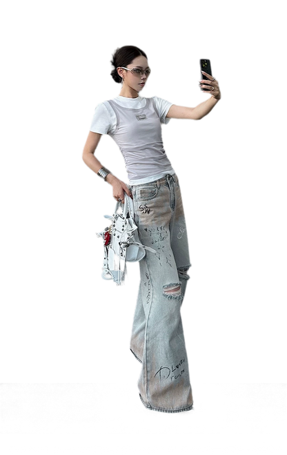 Layered Ruched Cropped T-Shirt